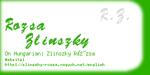 rozsa zlinszky business card